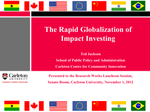 Rapid Globalization of Impact Investing
