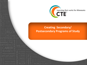 Creating Secondary/Postsecondary Programs of Study