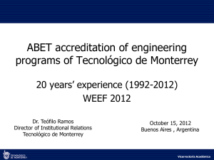 ABET Accreditation in Tecnologico de Monterrrey