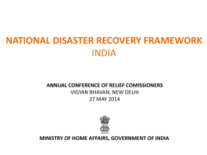Presentation regarding Consultation on National Disaster Recovery