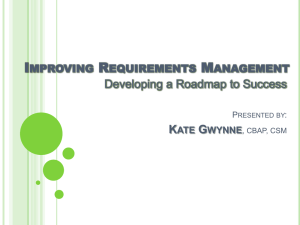 Improving Requirements Management: Developing a Roadmap to
