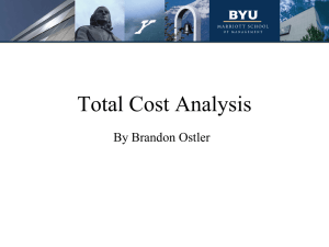 Total cost analysis