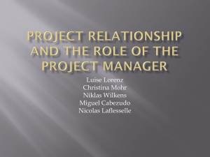 Project relationship and the role of the project manager