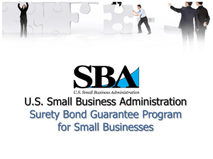 U.S. Small Business Administration Surety Bond