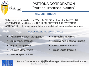 PATRONA – SBRT Reverse Matchmaker – 2014 - NCMA