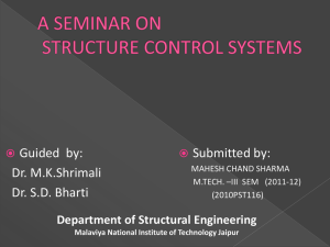 A SEMINAR ON STRUCTURE CONTROL SYSTEMS