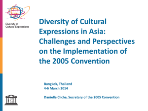 Diversity of Cultural Expressions in Asia : Challenges and