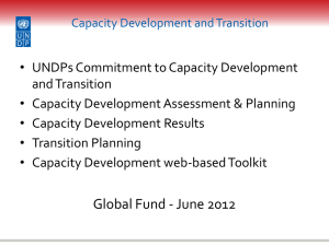 Presentation on Capacity Development and Transition in