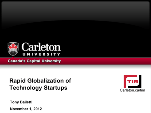 Rapid Globalization of Technology Startups