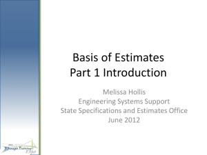 Basis of Estimates - Florida Department of Transportation