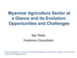 Myanmar Agriculture sector: Challenges and