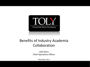 Toly Products - Manufacturing Research Platform