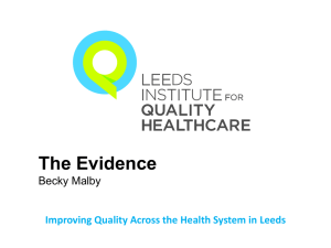 hypotheses generated - Leeds Institute for Quality Healthcare