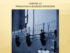 CHAPTER 13 PRODUCTION & BUSINESS OPERATION