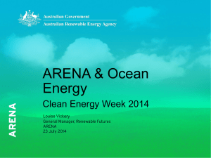 Clean Energy Week 2014 ARENA support for ocean energy