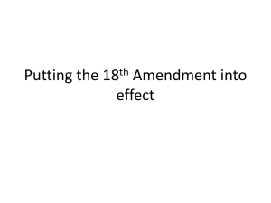 Putting the 18th Amendment into effect