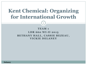 Kent Chemical: Organizing for International Growth
