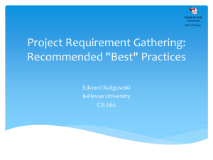 Project Requirement Gathering: Recommended "Best" Practices