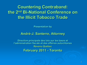 André Santerre - A Taxing Issue Public Health and Contraband