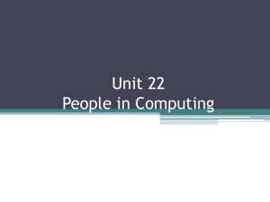 Unit 22 People in Computing