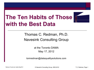 The Ten Habits of Those with the Best Data