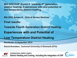 District Heating and Cooling including the integration of CHP