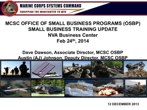 Marine Corps Systems Command Small Business Brief
