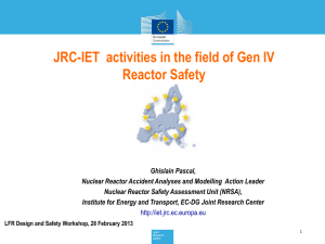 JRC-IET activities in the field of Gen IV Reactor Safety