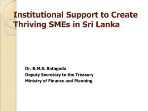 Institutional Support to Create Thriving SMEs in Sri Lanka
