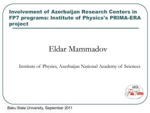 Involvement of Azerbaijan Research Centers in FP7