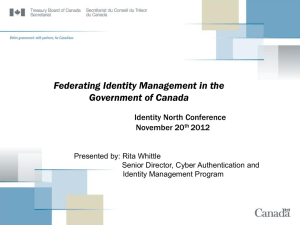 Government of Canada Federating Identity