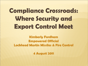 Compliance Crossroads Presentation August 2011