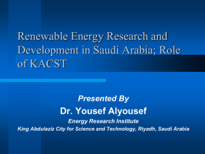 Renewable Energy Activities in Saudi Arabia