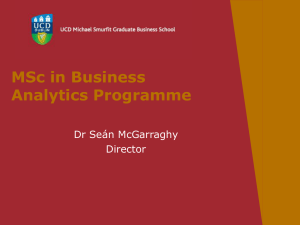 Business Analytics Presentation - UCD Michael Smurfit Graduate