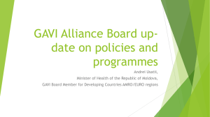 GAVI Alliance Board up-date on policies and