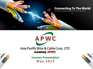 APWC Presentation - APWC-Asia Pacific Wire & Cable Corp Ltd.