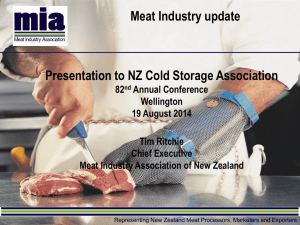 Meat Industry update - New Zealand Cold Storage Association