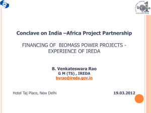 Financing of biomass power project
