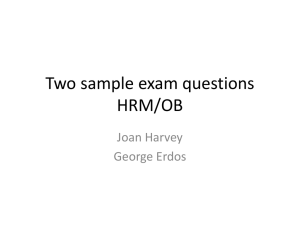 Sample exam question HRM/OB