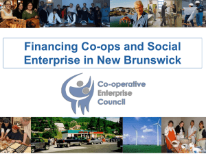 Financing Co-ops and Social Enterprise