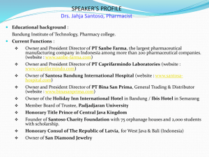 SPEAKER`S PROFILE Drs. Jahja Santoso, Pharmacist