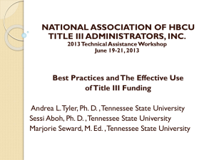 Dr. Andrea L. Tyler - HBCU Title III Administrators, Inc.