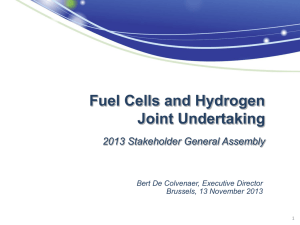 Presentation - Fuel Cells and Hydrogen Joint Undertaking (FCH JU)