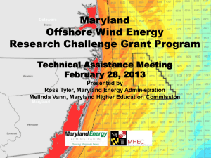 Maryland Offshore Wind Energy Research (MOWER)Grant