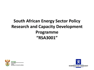 South African Energy Sector Policy Research and