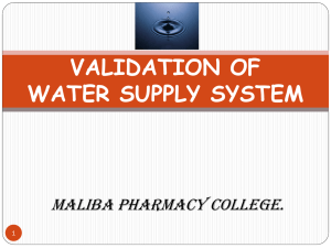 VALIDATION OF WATER SUPPLY SYSTEM