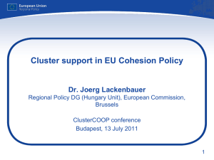1. Innovation and cluster support in EU Cohesion Policy