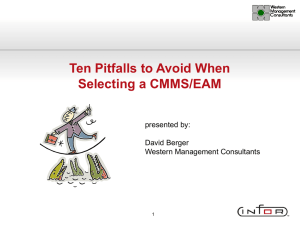 Ten Pitfalls to Avoid When Selecting a CMMS/EAM