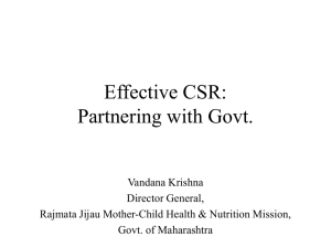 CSR - Rajmata Jijau Mother - Child Health and Nutrition Mission