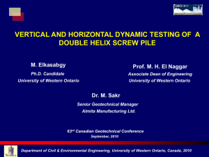 Vertical and Horizontal Dynamic Testing of a